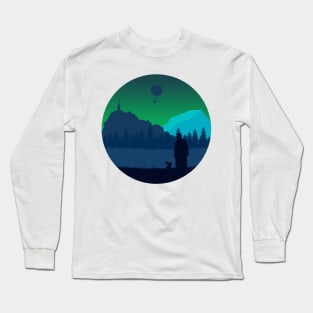 Lee Scoresby ft Hester Scene Round | His Dark Materials Long Sleeve T-Shirt